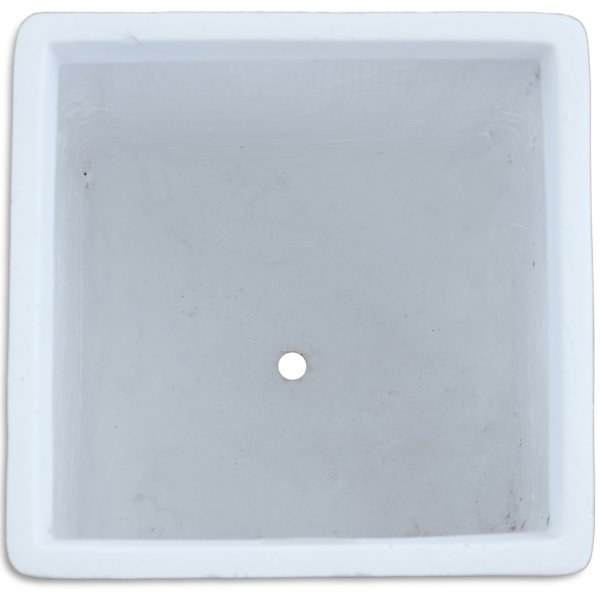 Fiberarmerte utepotter - Kubeformet - Hvit