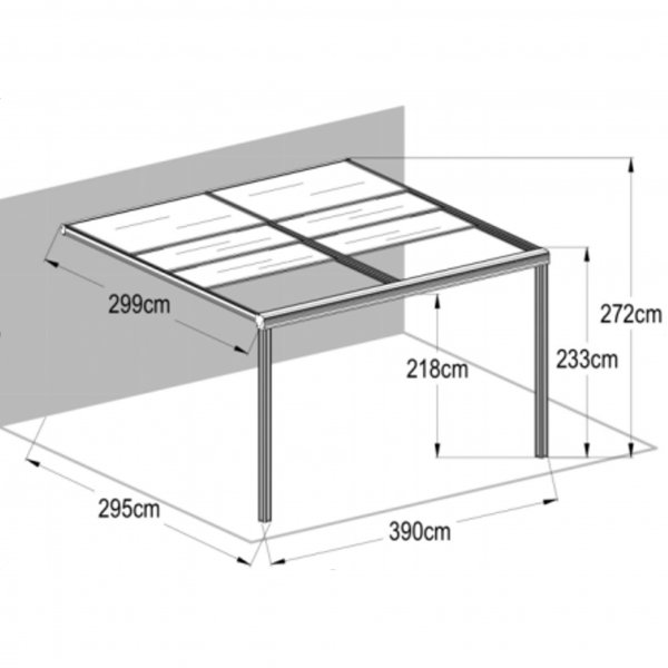 Skyveveranda med tak på 12m² | Skyvbart tak | Kanalplast/Aluminium Skyveveranda med tak på 12m² | Skyvbart tak | Kanalplast/Aluminium