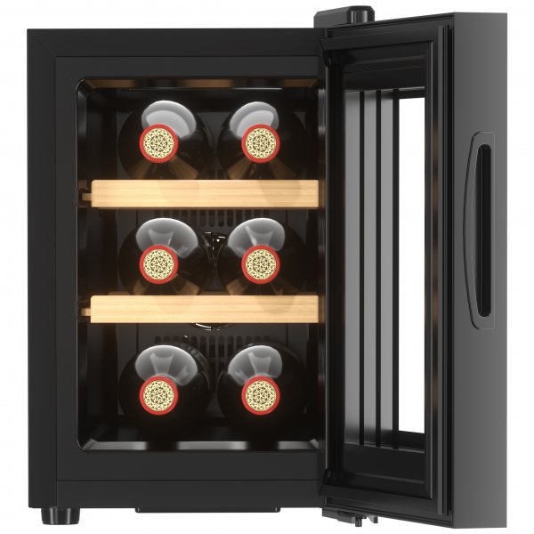 Vinkjøler 6 flasker | Ekstra lydløs | LED-belysning | 26,5 cm smal Vinkjøler 6 flasker | Ekstra lydløs | LED-belysning | 26,5 cm smal