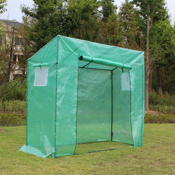 Drivhus i plast 1,54m² | Stålramme med PE plastdeksel Drivhus i plast 1,54m² | Stålramme med PE plastdeksel