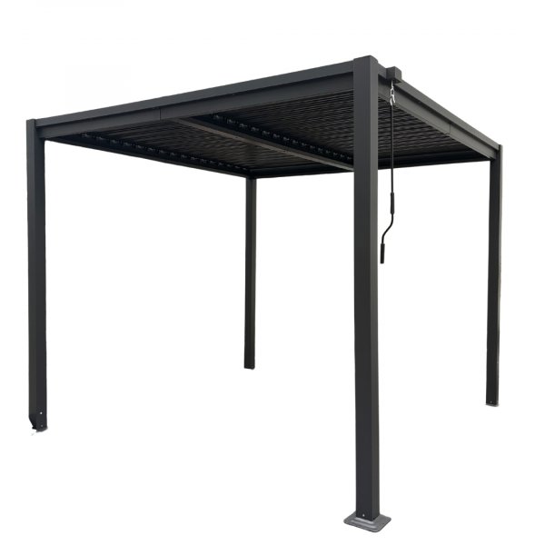 Pergola 3 � 3 m med lamelltak | Gr� st�lpergola | Uteplass