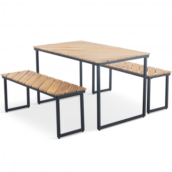 Bord med benker | Utendørs møbelsett Öja | Akasie | 4 sitteplasser Bord med benker | Utendørs møbelsett Öja | Akasie | 4 sitteplasser