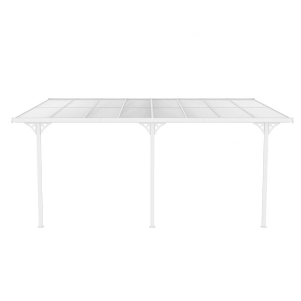 Balkongtak 4,95x3 m | Kanalplast / Aluminium| Robust design | Hvit