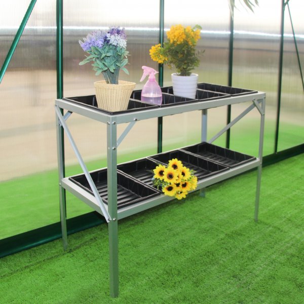 Drivhusbord med plantekasser