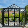 T-formet drivhus i glass 12,8m² | 4mm sikkerhetsglass | 5 års stormgaranti T-formet drivhus i glass 12,8m² | 4mm sikkerhetsglass | 5 års stormgaranti
