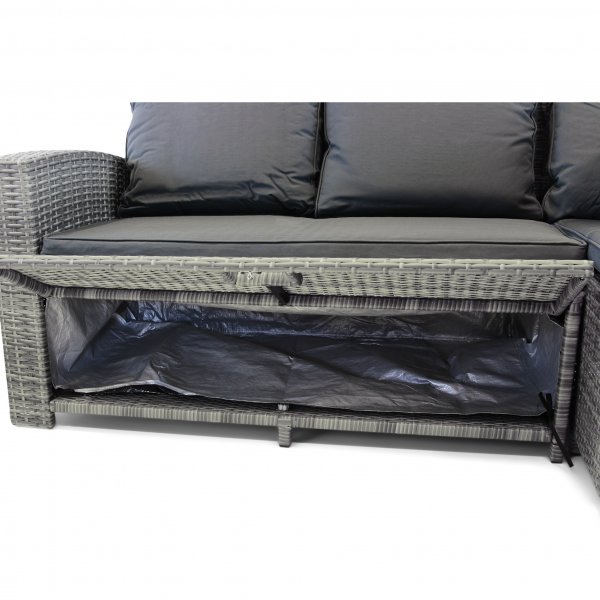 Sofagruppe utembler | Innebygd oppbevaring | Gr kunstrotting | Sanns