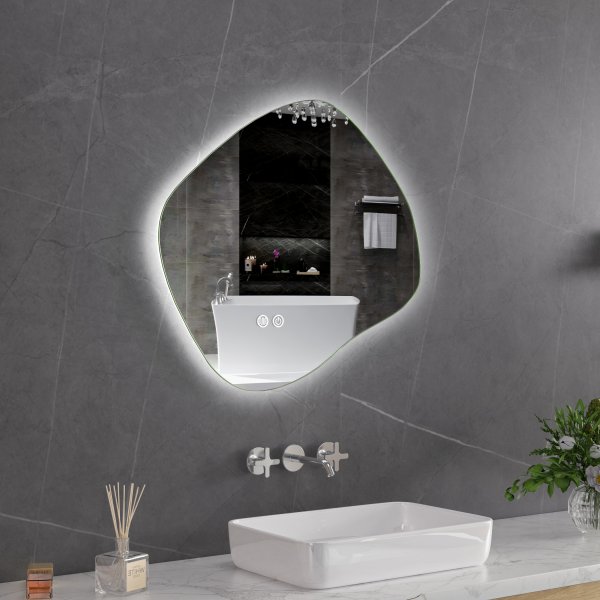 LED speil 60x55 cm | Anti-t�ke | H�ykvalitets kobberfritt speil | Lyfco