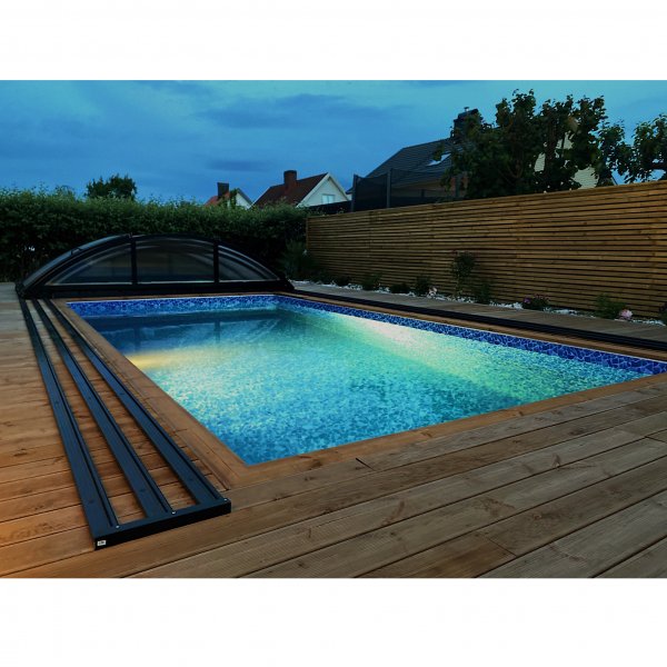 Bassengtak 3x6m med sidedør | Solid 4 mm polykarbonat | Svart Bassengtak 3x6m med sidedør | Solid 4 mm polykarbonat | Svart