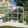 Drivhus i glass 6,4 m² | 5 års stormgaranti | 4 mm sikkerhetsglass | Hvit