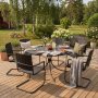 Rund spisegruppe utem�bler | Bord med 6 stoler | Akasietre | Gr�s� svart
