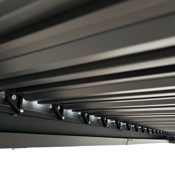 Pergola 3 � 3 m med lamelltak | Gr� st�lpergola | Uteplass