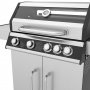Gasgrill 14,5 kW - 4 rustfrie brennere + 1 sidebrenner - St. Louis