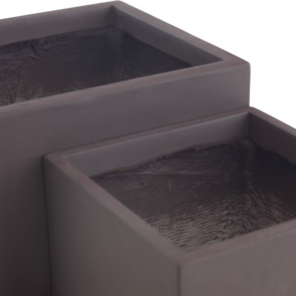 Fiberarmerte utepotter - Mørkebrun - 2-pak Fiberarmerte utepotter - Mørkebrun - 2-pak