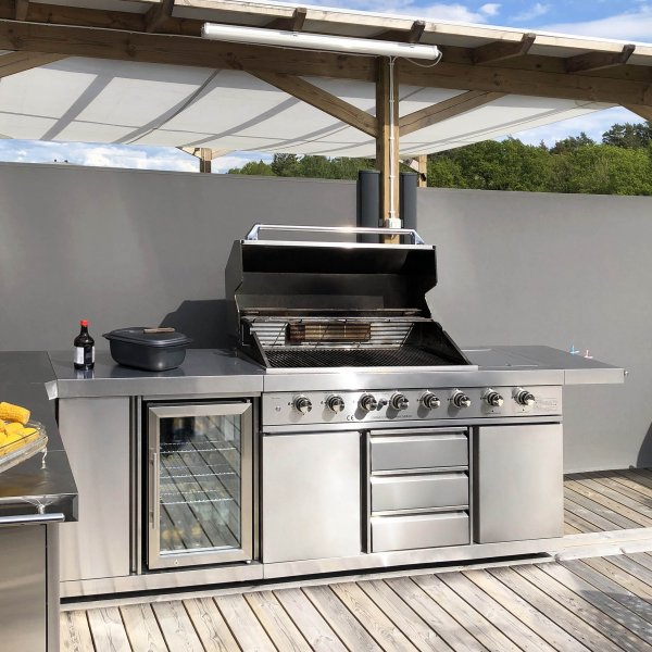 Stor rustfri gassgrill/utekjkken med varmluftsfunksjon | New Orleans