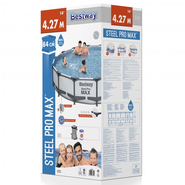 Bestway basseng over bakken Ø4,3m - 84cm dyp | Steel Pro MAX (56595) Bestway basseng over bakken Ø4,3m - 84cm dyp | Steel Pro MAX (56595)