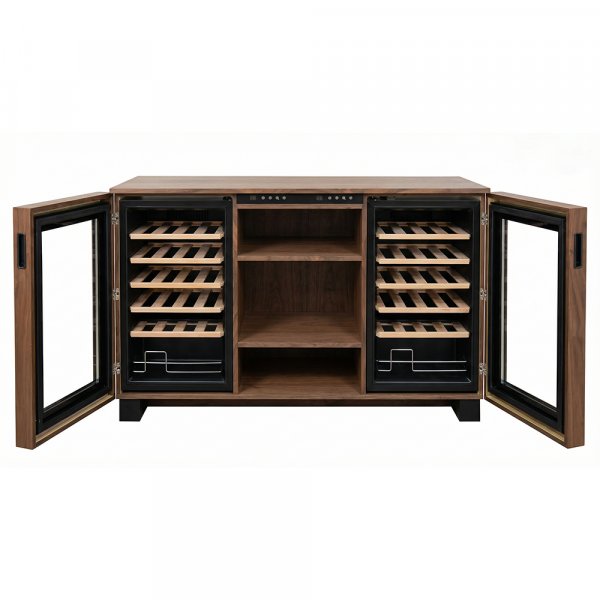 Vinskap Twin | Doble vinskap, 2 temperatursoner | 24 flasker | Mørkt tre Vinskap Twin | Doble vinskap, 2 temperatursoner | 24 flasker | Mørkt tre