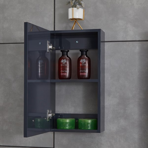 Stort baderomspakke | Kommode med vask | Gr� h�yglans