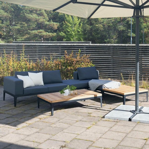 Eksklusiv loungegruppe i teak og aluminium - Bjrkskr
