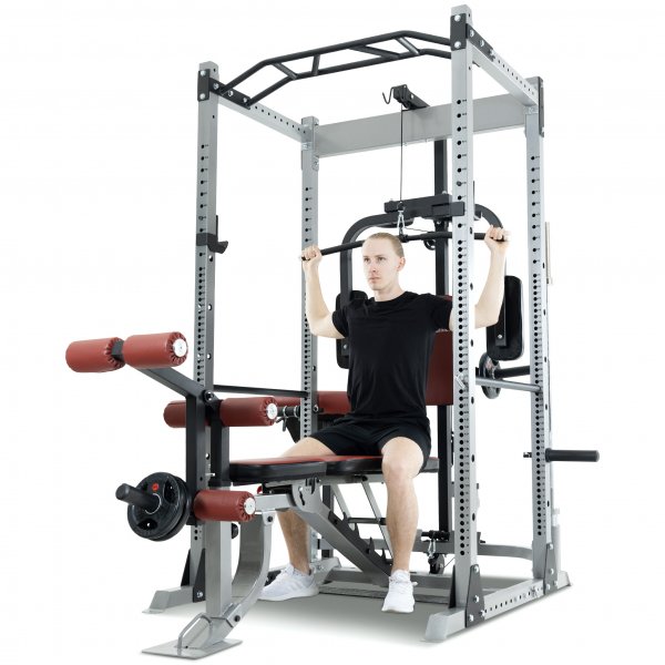 Vektstangstativ med treningsbenk