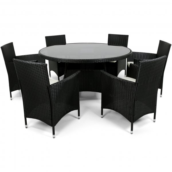 Rund utendrs spisegruppe | 6 stoler | Puter inkludert | Lyfco Tylesand