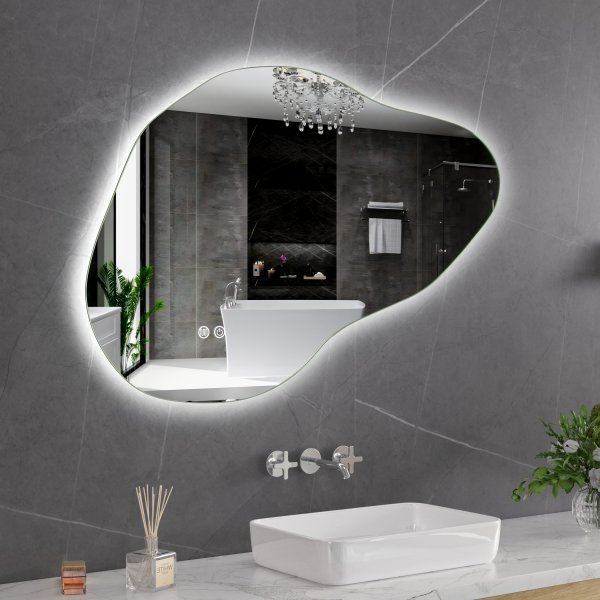 LED speil 100x65 cm | Anti-t�ke | Justerbar belysning | Lyfco