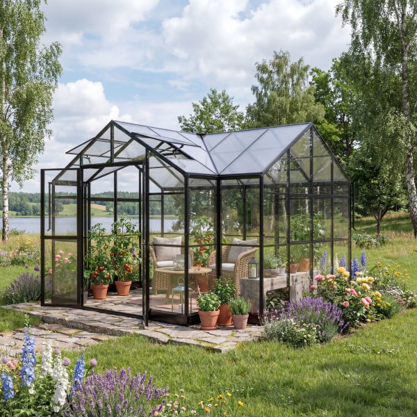 T-formet drivhus 11,6 m² | 4 mm sikkerhetsglass T-formet drivhus 11,6 m² | 4 mm sikkerhetsglass