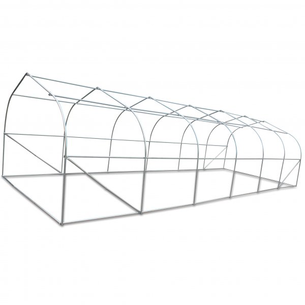 Tunneldrivhus 24m² | Stålramme med transparent PE plastdeksel Tunneldrivhus 24m² | Stålramme med transparent PE plastdeksel