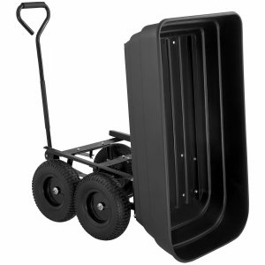 Tippbar hagevogn 125 L | 350 kg | Slitesterk stålram | Svart Tippbar hagevogn 125 L | 350 kg | Slitesterk stålram | Svart