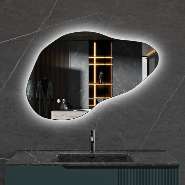 LED speil 90x60 cm | Anti-t�ke | Justerbar belysning | Lyfco