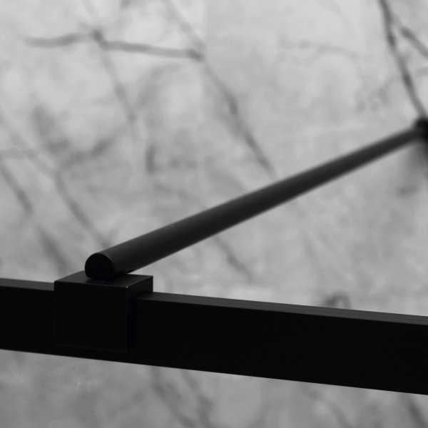 Dusjvegg med sort stang | 6 mm sikkerhetsglass Dusjvegg med sort stang | 6 mm sikkerhetsglass