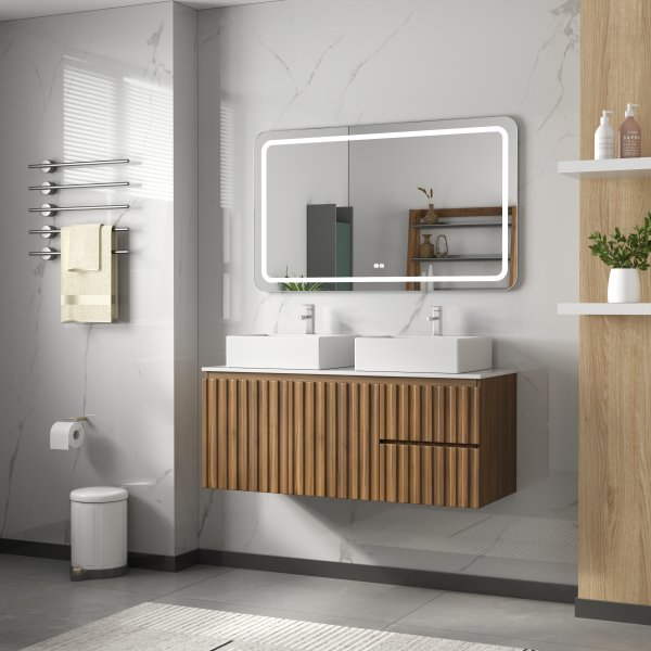 Baderomspakke 120 cm | LED-speil med antiduggfunksjon | Paris Baderomspakke 120 cm | LED-speil med antiduggfunksjon | Paris