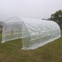 Tunneldrivhus 18m | Stlramme med transparent PE plastdeksel