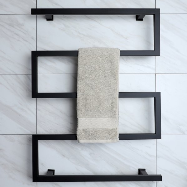 Elektrisk håndkletørker 60x80x12cm | Matt svart Elektrisk håndkletørker 60x80x12cm | Matt svart