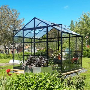 Drivhus i glass 4,9m² | 4mm sikkerhetsglass | 5 års stormgaranti Drivhus i glass 4,9m² | 4mm sikkerhetsglass | 5 års stormgaranti
