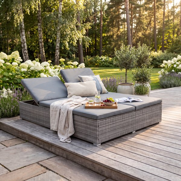 Solseng utend�rs | Justerbar rygg | Pute inkludert | Glyxn�s Gr�