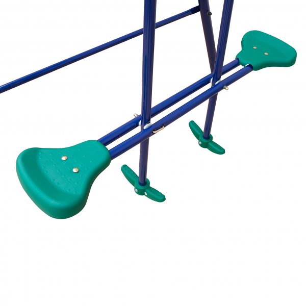 Utendørs lekehuske for barn | 1 dobbel huske + 2 enkle husker Utendørs lekehuske for barn | 1 dobbel huske + 2 enkle husker