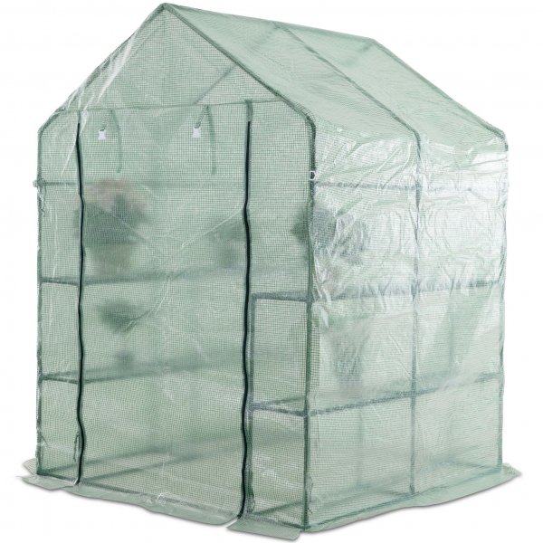 Drivhus i plast 2m� | St�lramme med PE plastdeksel