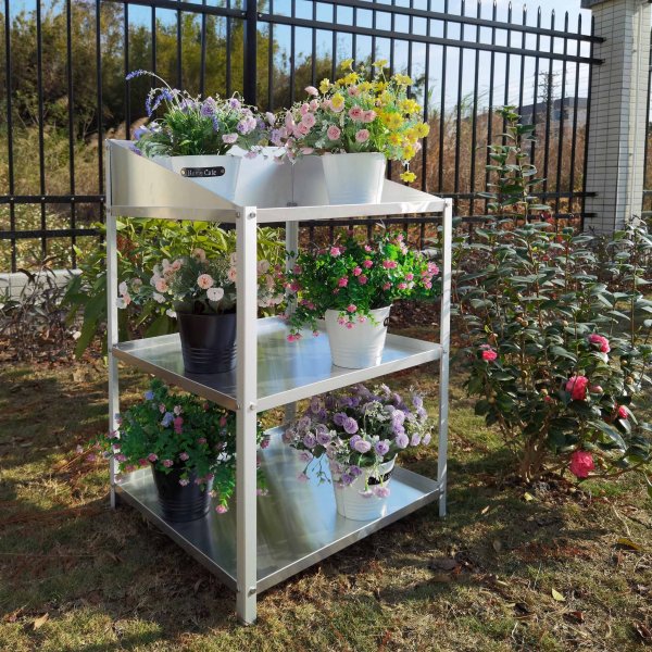 Drivhushylle med tre nivåer - Aluminium Drivhushylle med tre nivåer - Aluminium