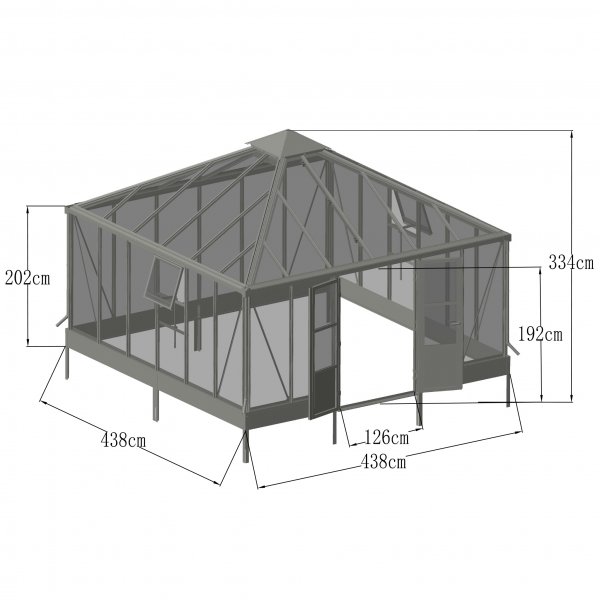 Orangeri og vinterhage 19,2m² | Firkantet premium drivhus Orangeri og vinterhage 19,2m² | Firkantet premium drivhus