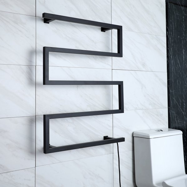 Elektrisk håndkletørker 60x80x12cm | Matt svart Elektrisk håndkletørker 60x80x12cm | Matt svart