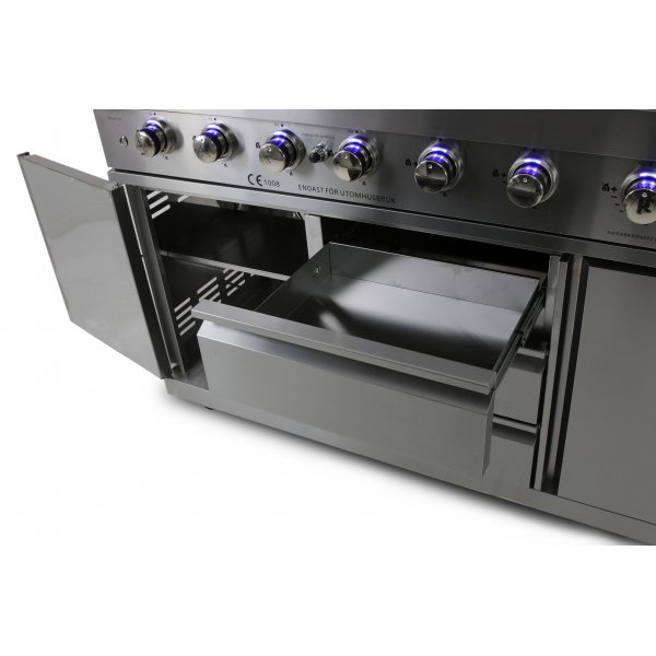 Stor rustfri gassgrill/utekjkken med varmluftsfunksjon | New Orleans