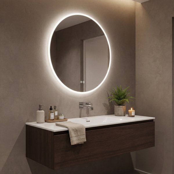 Badrumsspegel 60cm |LED & Anti-fog
