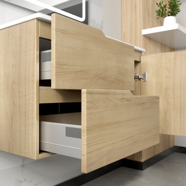 Baderomspakke | Kommode 80cm | Rektangul�rt LED-speil | Milan