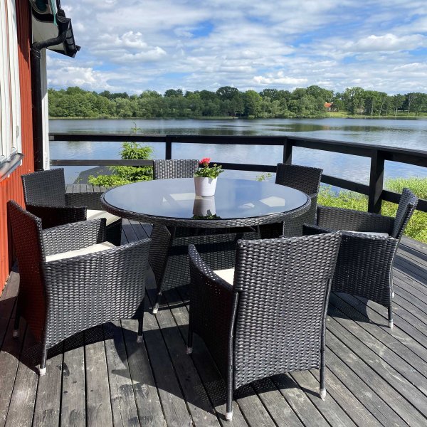 Rund utendrs spisegruppe | 6 stoler | Puter inkludert | Lyfco Tylesand