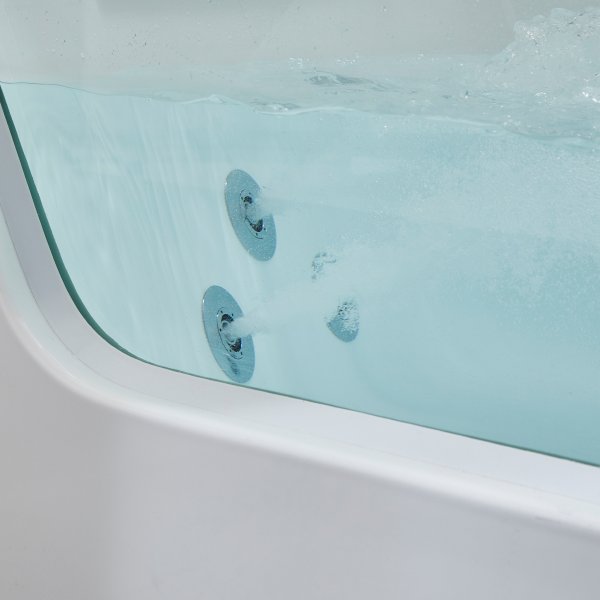 Boblebadekar med glassfront og varmeelement 170x80 cm | BK-020