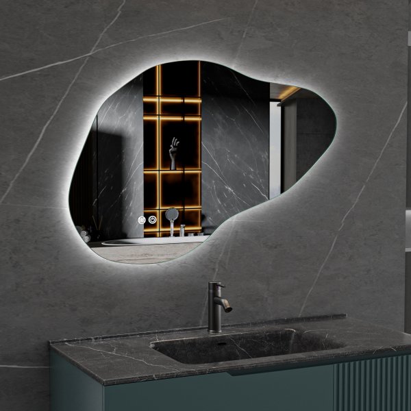 LED speil 90x60 cm | Anti-t�ke | Justerbar belysning | Lyfco