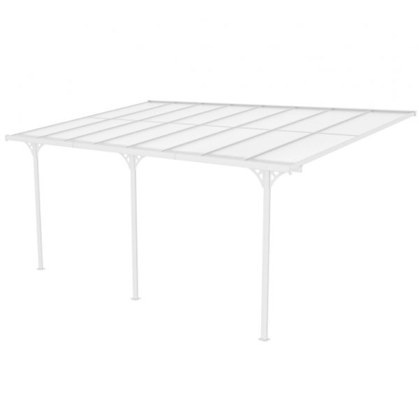 Balkongtak 4,95x3 m | Kanalplast / Aluminium| Robust design | Hvit