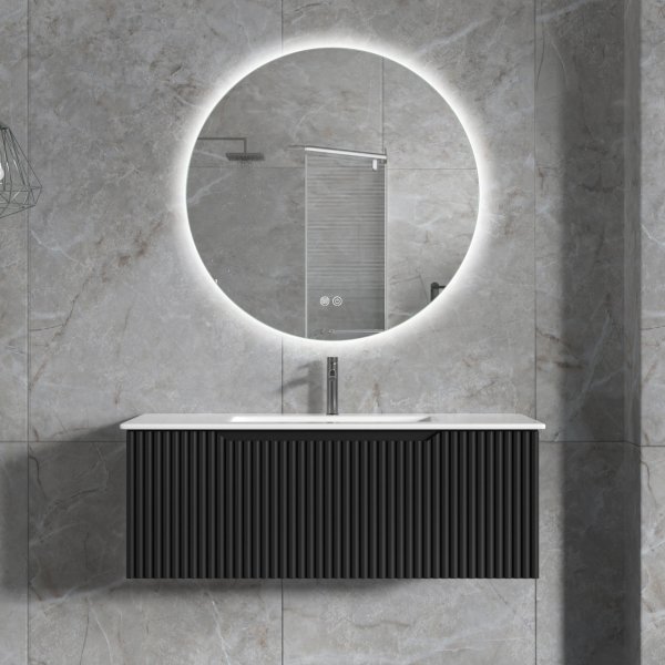 Baderomspakke | Servantkommode 101 cm | Rund LED-speil | Tuba Baderomspakke | Servantkommode 101 cm | Rund LED-speil | Tuba