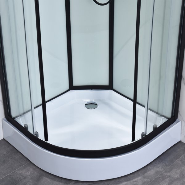 Komplett dusjkabinett - Flere spraymoduser - Regndusj - Sort profil Komplett dusjkabinett - Flere spraymoduser - Regndusj - Sort profil