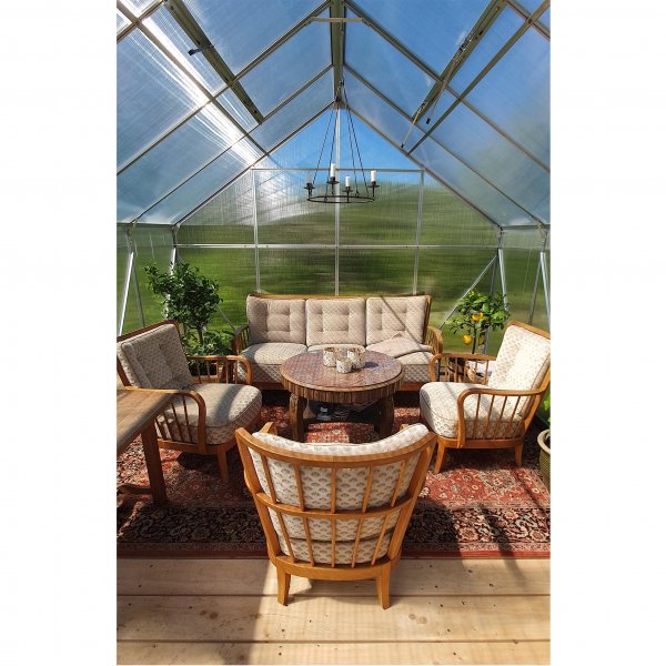 Drivhus 18m Premium | Ekstra hy dyrkingshyde | 6mm kanal plast